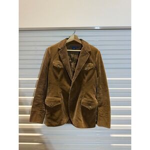 Ralph Lauren Brown Corduroy Blazer Jacket Womens 8 Stag Buttons Tan